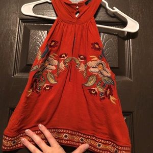 Floral Embroidered Halter Top
